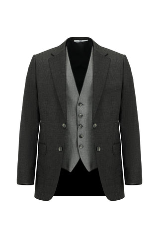  Koyu Füme Regular Fit Kombinli Yelekli Takım Elbise