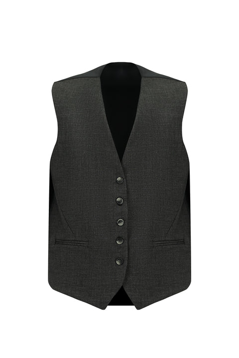 Dark Gray 6-Drop Regular Fit Standard Cut Suit with Vest