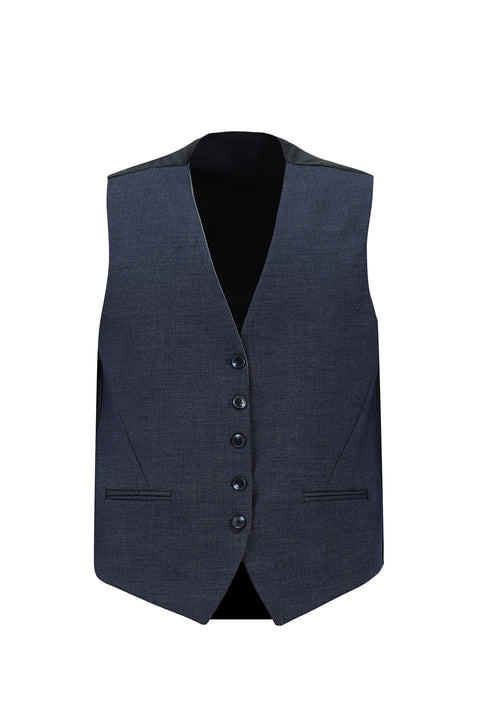 Orta Lacivert 6 Drop Regular Fit Standart Kesim Kombinli Yelekli Takım Elbise