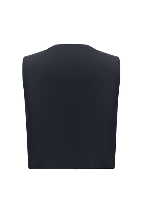 Orta Lacivert 6 Drop Regular Fit Standart Kesim Kombinli Yelekli Takım Elbise