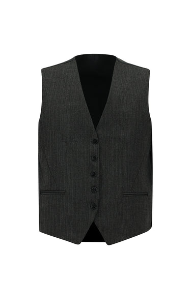 Siyah Super Slim Fit Ekstra Dar Kesim Kombinli Yelekli Takım Elbise