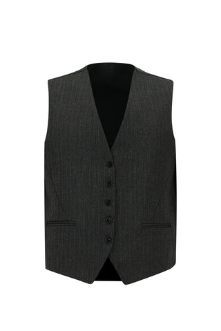  Siyah 7 Drop Slim Fit Dar Kesim Kombinli Yelekli Takım Elbise