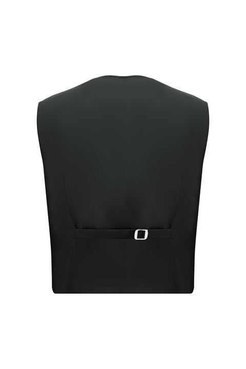 Siyah 7 Drop Super Slim Fit Eksra Dar Kesim Kombinli Yelekli Takım Elbise