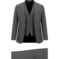 Açık Füme 7 Drop Super Slim Fit Eksra Dar Kesim Kombinli Yelekli Takım Elbise