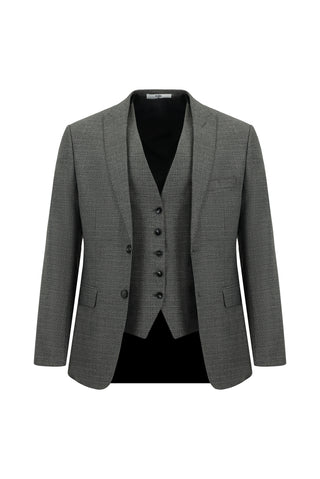  Açık Füme Super Slim Fit Ekstra Dar Kesim Kombinli Yelekli Takım Elbise