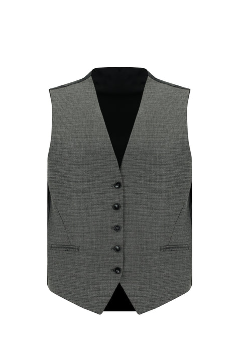 Açık Füme 7 Drop Super Slim Fit Eksra Dar Kesim Kombinli Yelekli Takım Elbise