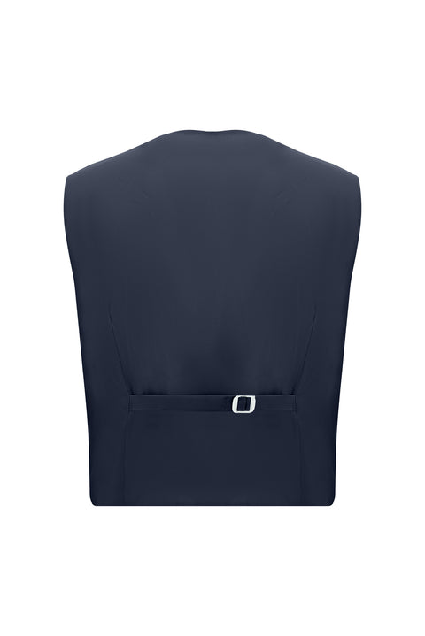 Orta Lacivert 7 Drop Super Slim Fit Eksra Dar Kesim Kombinli Yelekli Takım Elbise