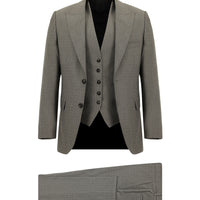 Açık Kahve  7 Drop Slim Fit Dar Kesim Kombinli Yelekli Takım Elbise