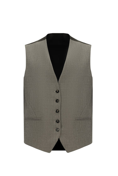 Açık Kahve  7 Drop Super Slim Fit Eksra Dar Kesim Kombinli Yelekli Takım Elbise