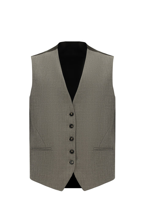 Açık Kahve  7 Drop Slim Fit Dar Kesim Kombinli Yelekli Takım Elbise