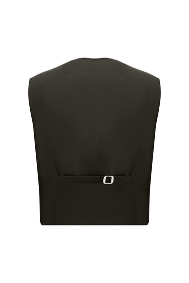 Açık Kahve  7 Drop Super Slim Fit Eksra Dar Kesim Kombinli Yelekli Takım Elbise