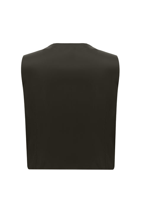 Açık Kahve  7 Drop Slim Fit Dar Kesim Kombinli Yelekli Takım Elbise