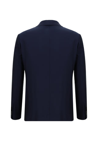  Koyu Lacivert Slim Fit Dar Kesim Yelekli Takım Elbise