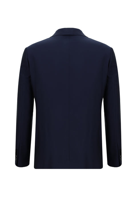 Koyu Lacivert 7 Drop Slim Fit Dar Kesim Yelekli Takım Elbise