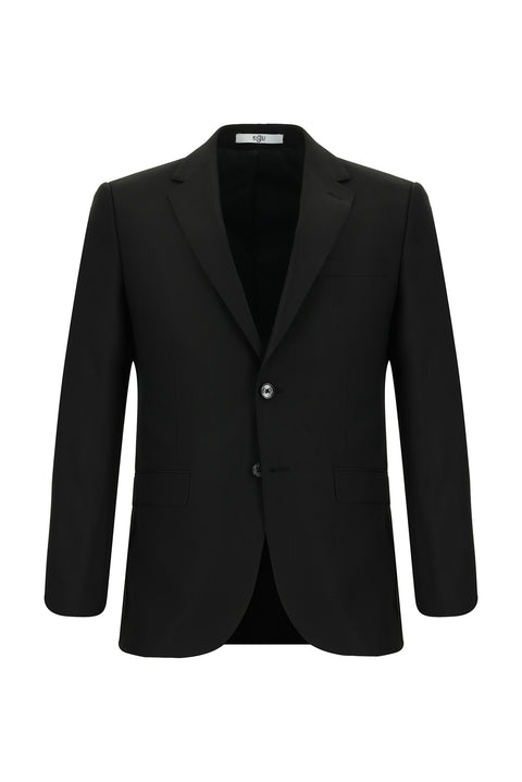 Siyah 7 Drop Slim Fit Dar Kesim Yünlü Takım Elbise