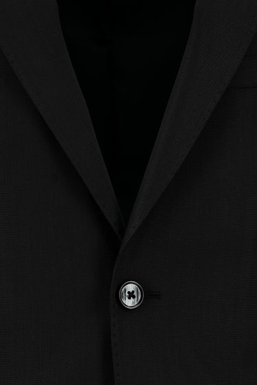 Siyah Slim Fit Dar Kesim Yünlü Klasik Takım Elbise