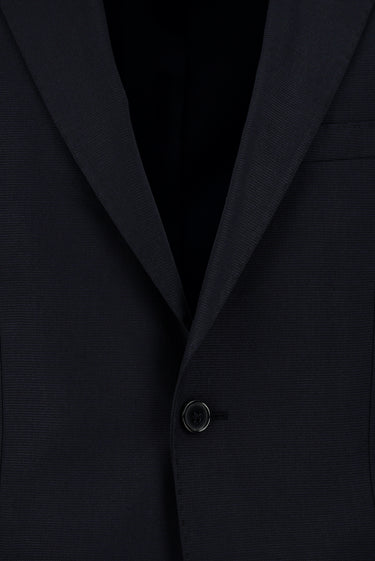 Koyu Lacivert Slim Fit Dar Kesim Yünlü Klasik Takım Elbise