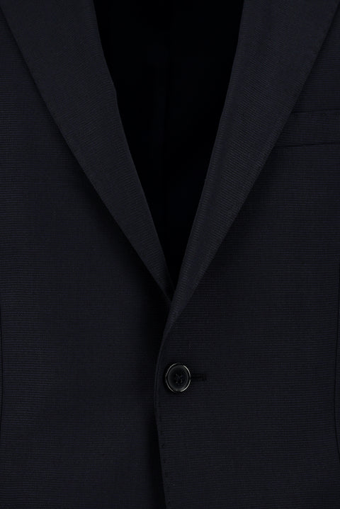 Koyu Lacivert 7 Drop Slim Fit Dar Kesim Yünlü Takım Elbise