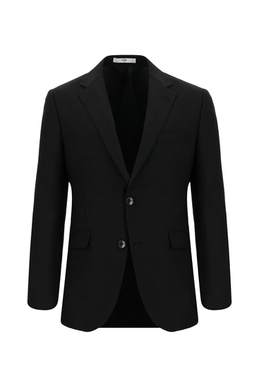  Siyah Slim Fit Dar Kesim Yünlü Klasik Desenli Takım Elbise