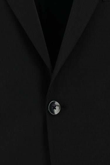 Siyah 4 Drop Relaxed Fit Rahat Kesim Yünlü Klasik Desenli Takım Elbise