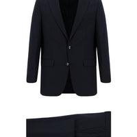 Koyu Lacivert 7 Drop Slim Fit Dar Kesim Yünlü Desenli Takım Elbise