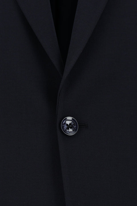 Koyu Lacivert 7 Drop Slim Fit Dar Kesim Yünlü Desenli Takım Elbise