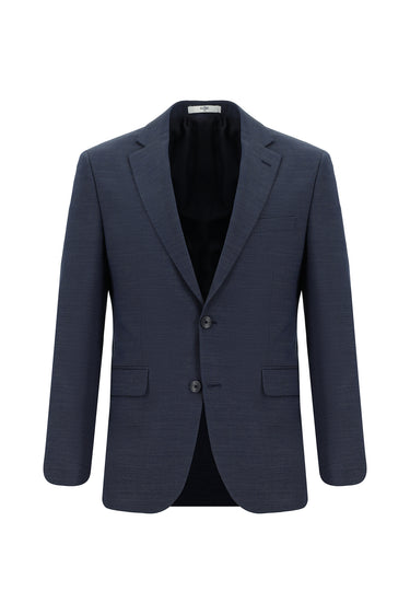  İndigo Slim Fit Dar Kesim Yünlü Klasik Desenli Takım Elbise