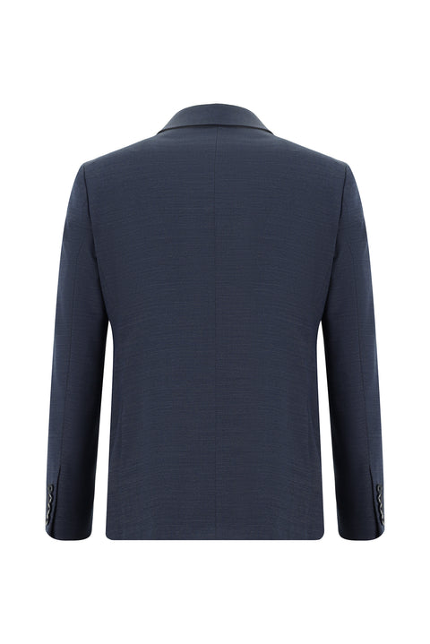 Indigo 7 Drop Slim Fit Narrow Cut Wool Patterned Suit