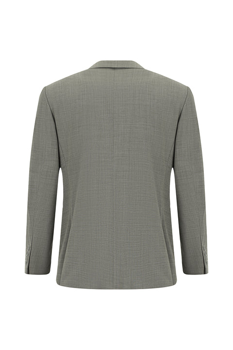 Açık Füme 4 Drop Relaxed Fit Rahat Kesim Yünlü Desenli Takım Elbise