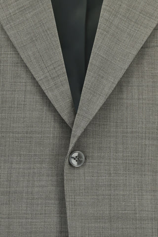  Açık Füme Relaxed Fit Rahat Kesim Yünlü Klasik Desenli Takım Elbise