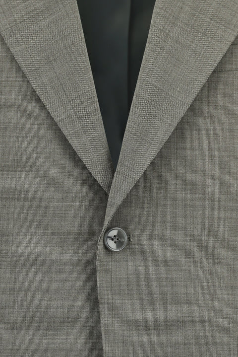 Açık Füme 4 Drop Relaxed Fit Rahat Kesim Yünlü Desenli Takım Elbise