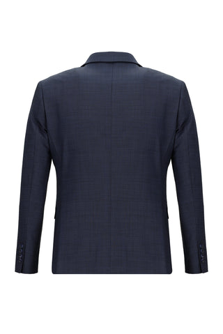  Açık Lacivert 7 Drop Slim Fit Dar Kesim Yünlü Desenli Takım Elbise