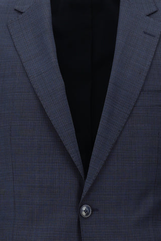  Açık Lacivert 7 Drop Slim Fit Dar Kesim Yünlü Desenli Takım Elbise