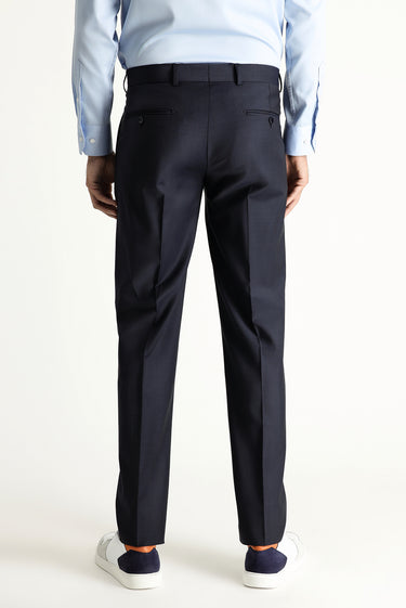 Koyu Lacivert Muscle Fit Yünlü Klasik Takım Elbise