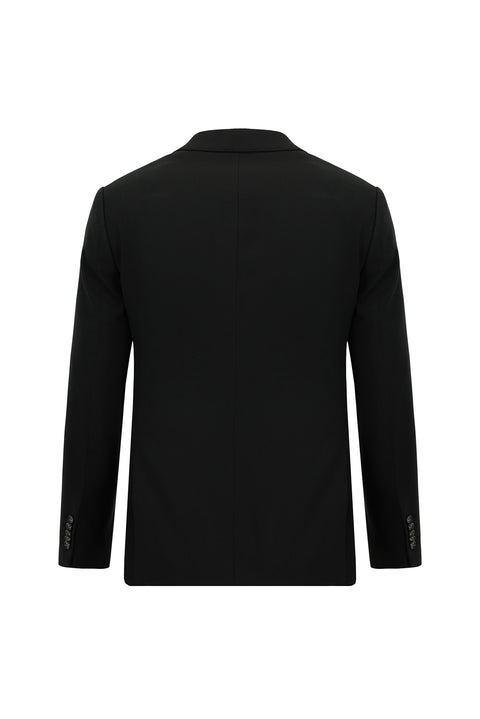 Siyah 7 Drop Slim Fit Dar Kesim Yelekli Takım Elbise