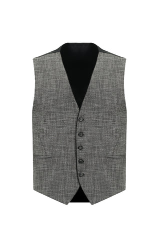 Siyah 7 Drop Slim Fit Dar Kesim Yelekli Takım Elbise