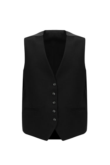 Siyah 7 Drop Slim Fit Dar Kesim Yelekli Takım Elbise