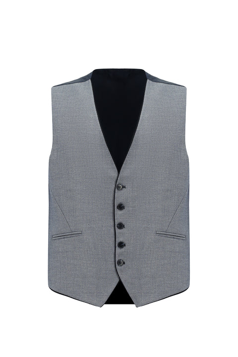 Koyu Lacivert 7 Drop Slim Fit Dar Kesim Yelekli Takım Elbise