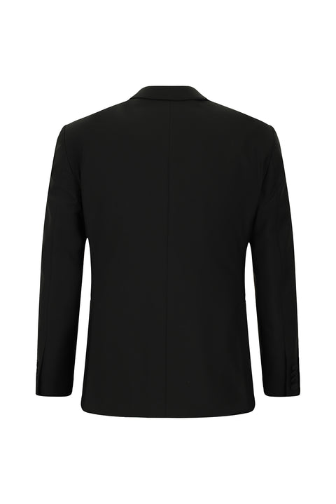 Siyah 7 Drop Slim Fit Dar Kesim Şal Yaka Yelekli Smokin & Damatlık