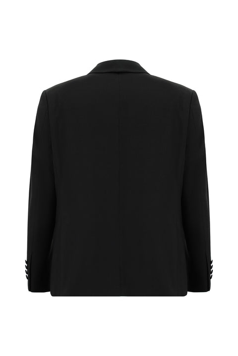 Siyah 4 Drop Relaxed Fit Rahat Kesim Şal Yaka Yelekli Smokin & Damatlık