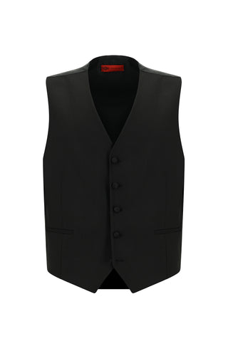  Siyah 6 Drop Regular Fit Standart Kesim Şal Yaka Yelekli Smokin & Damatlık