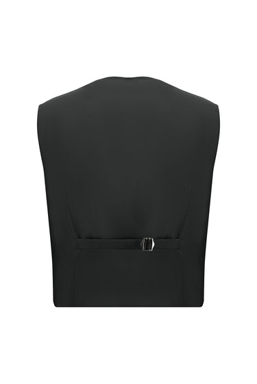 Siyah Slim Fit Dar Kesim Şal Yaka Yelekli Smokin & Damatlık