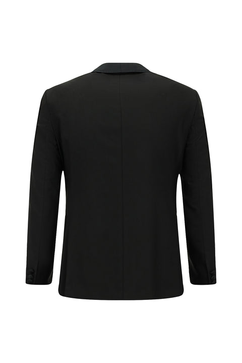 Siyah 7 Drop Slim Fit Dar Kesim Şal Yaka Smokin & Damatlık