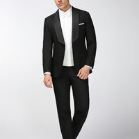 Siyah 4 Drop Relaxed Fit Rahat Kesim Şal Yaka Smokin & Damatlık