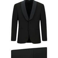 Siyah 4 Drop Relaxed Fit Rahat Kesim Şal Yaka Smokin & Damatlık