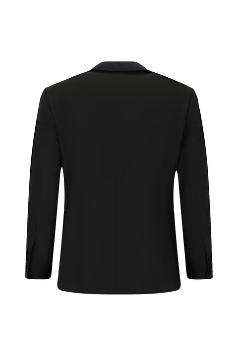 Siyah 4 Drop Relaxed Fit Rahat Kesim Şal Yaka Smokin & Damatlık