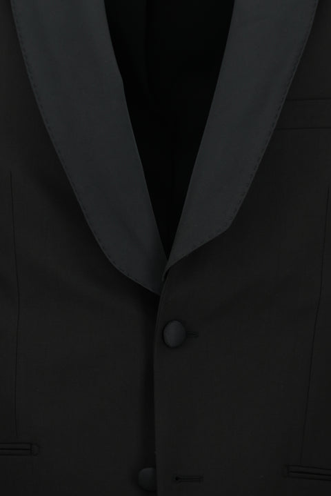 Siyah 4 Drop Relaxed Fit Rahat Kesim Şal Yaka Smokin & Damatlık