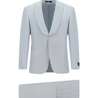 Açık Mavi 4 Drop Relaxed Fit Rahat Kesim Şal Yaka Smokin & Damatlık