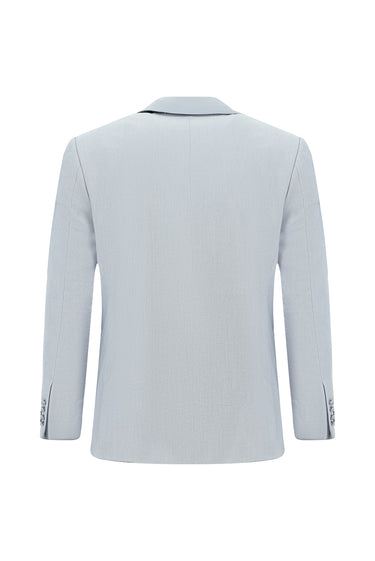 Açık Mavi 4 Drop Relaxed Fit Rahat Kesim Şal Yaka Smokin & Damatlık