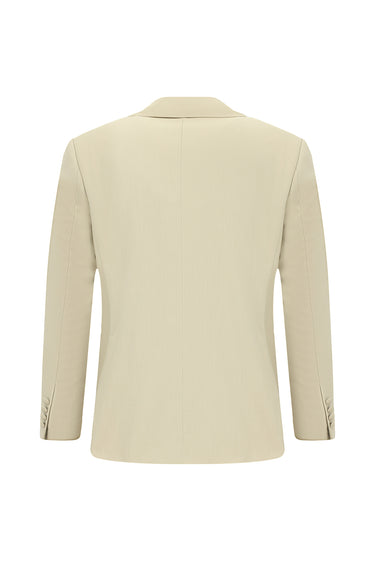 Açık Bej 4 Drop Relaxed Fit Rahat Kesim Şal Yaka Smokin & Damatlık